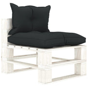 Tuinmiddenbank grenenhout antraciet kussens 60x67,5x60,8 cm