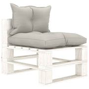 Tuinmiddenbank grenenhout taupe kussens 60x67,5x60,8 cm