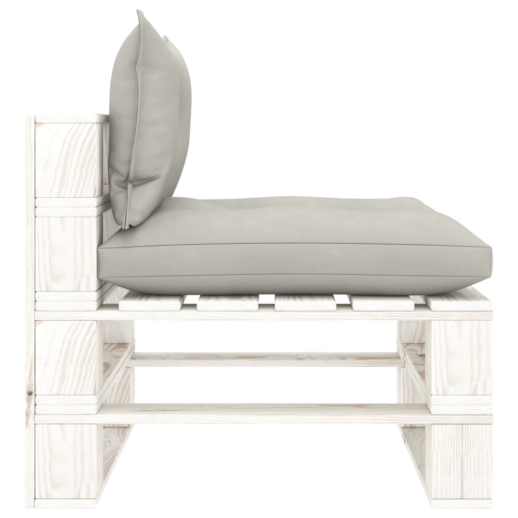 Tuinmiddenbank Met Kussens Pallet Hout Taupe
