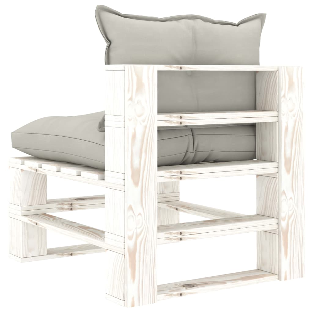 Tuinmiddenbank Met Kussens Pallet Hout Taupe