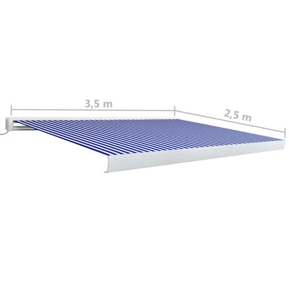 Luifel Gemotoriseerd 350 x 250 cm Blauw en wit