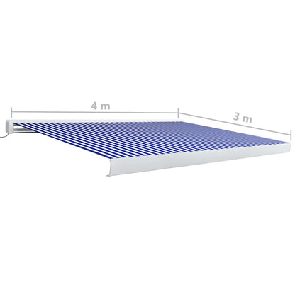 Luifel Gemotoriseerd 400 x 300 cm Blauw en wit