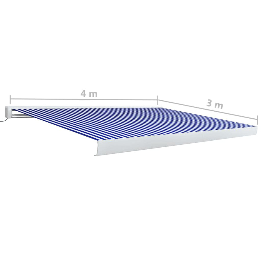 Luifel Gemotoriseerd 400 x 300 cm Blauw en wit