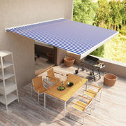 Luifel gemotoriseerd 400x300 cm blauw wit