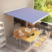 Awning manual 350x250 cm blue and white