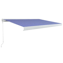 Luifel Handmatig 400 x 300 cm Blauw en wit