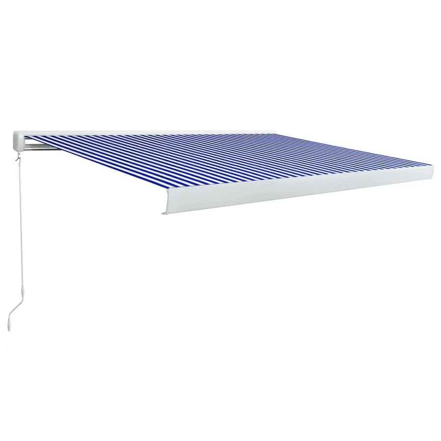 Luifel Handmatig 400 x 300 cm Blauw en wit