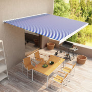 Luifel handmatig 400x300 cm blauw wit