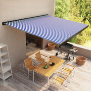 Luifel gemotoriseerd 350x250 cm blauw wit