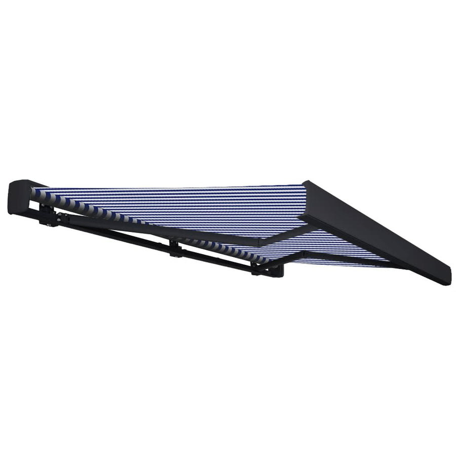 Luifel Gemotoriseerd En 400 x 300 cm Blauw en wit (grijs frame)