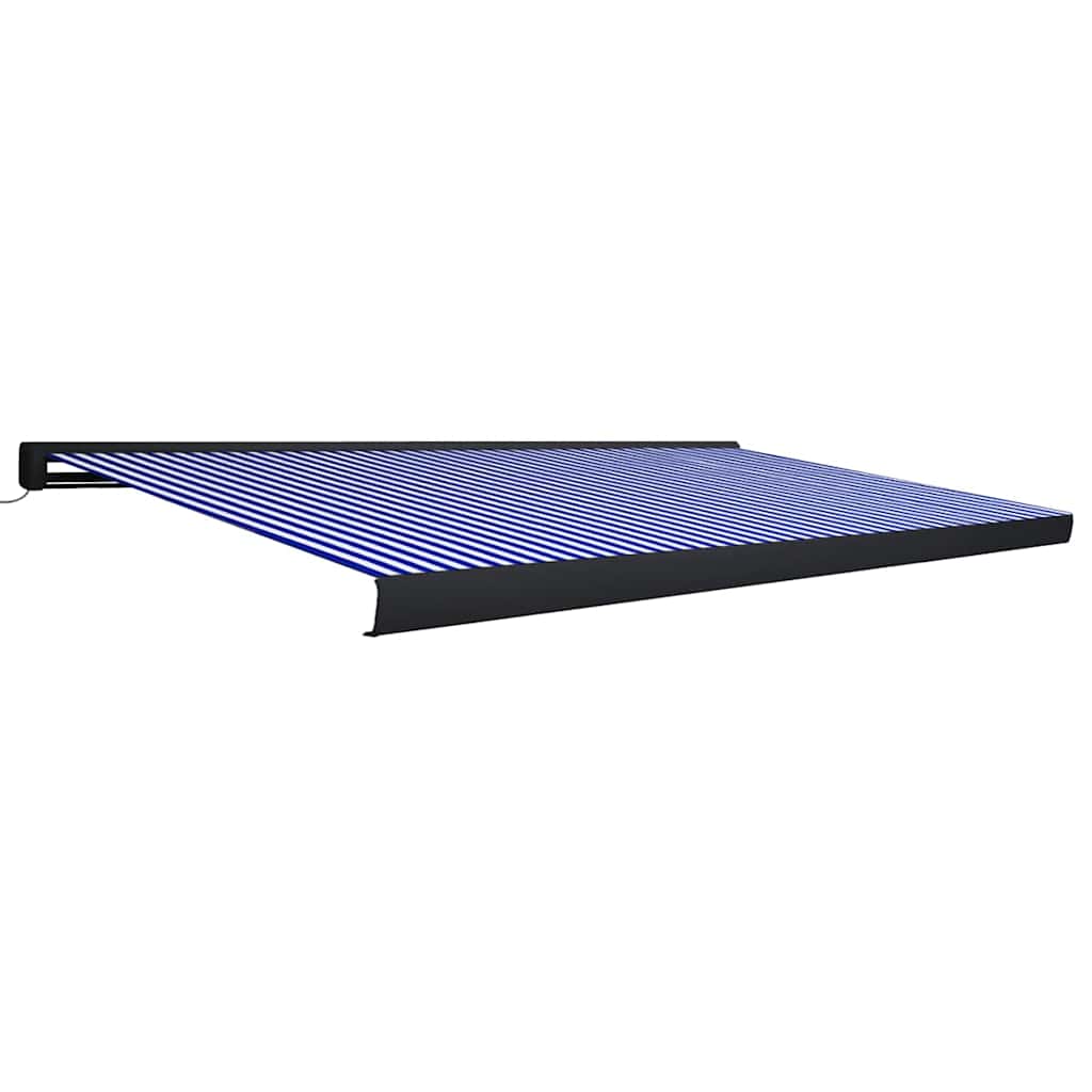Luifel Gemotoriseerd En 500 x 300 cm Blauw en wit (grijs frame)