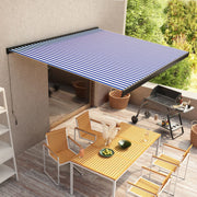 Luifel handmatig 350x250 cm blauw wit