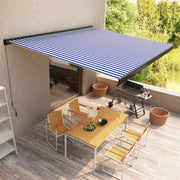 Luifel handmatig 400x300 cm blauw wit