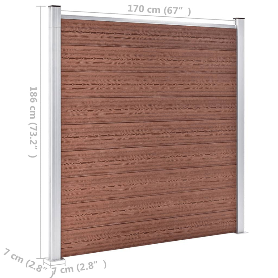 Schutting 699x186 cm HKC bruin Bruin 4 secties