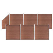 Schutting 1138x186 cm bruin hout-kunststof-composiet