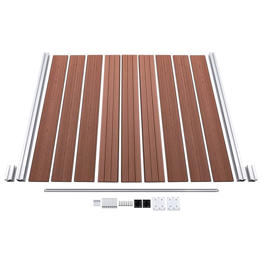 Schuttingset 6 vierkant en 1 schuin 1138x186 cm HKC bruin Bruin 6 secties + 1 schuine sectie