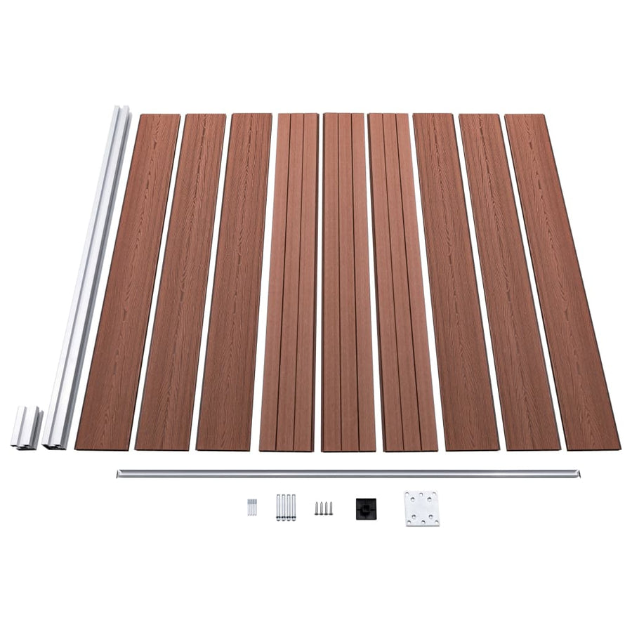 Schuttingset 6 vierkant en 1 schuin 1138x186 cm HKC bruin Bruin 6 secties + 1 schuine sectie