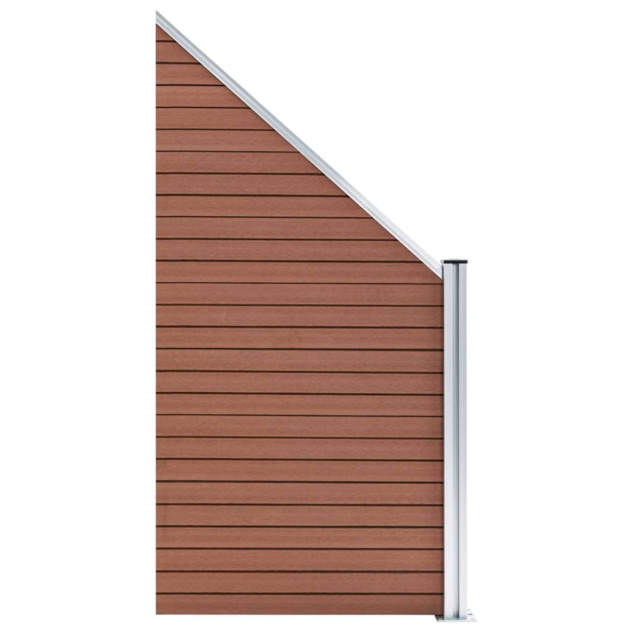 Schuttingset 7 vierkant en 1 schuin 1311x186 cm HKC bruin Bruin 7 secties + 1 schuine sectie