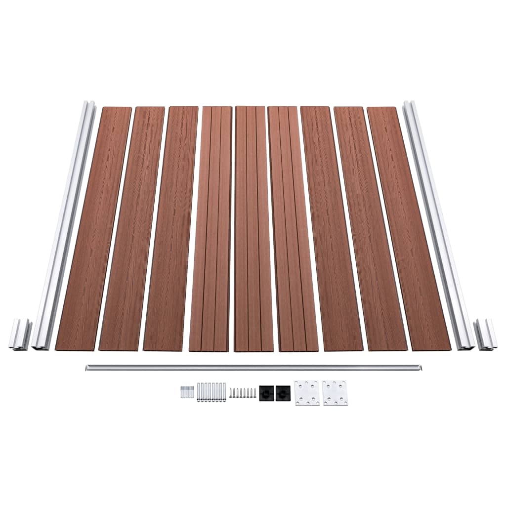 Schuttingset 7 vierkant en 1 schuin 1311x186 cm HKC bruin Bruin 7 secties + 1 schuine sectie