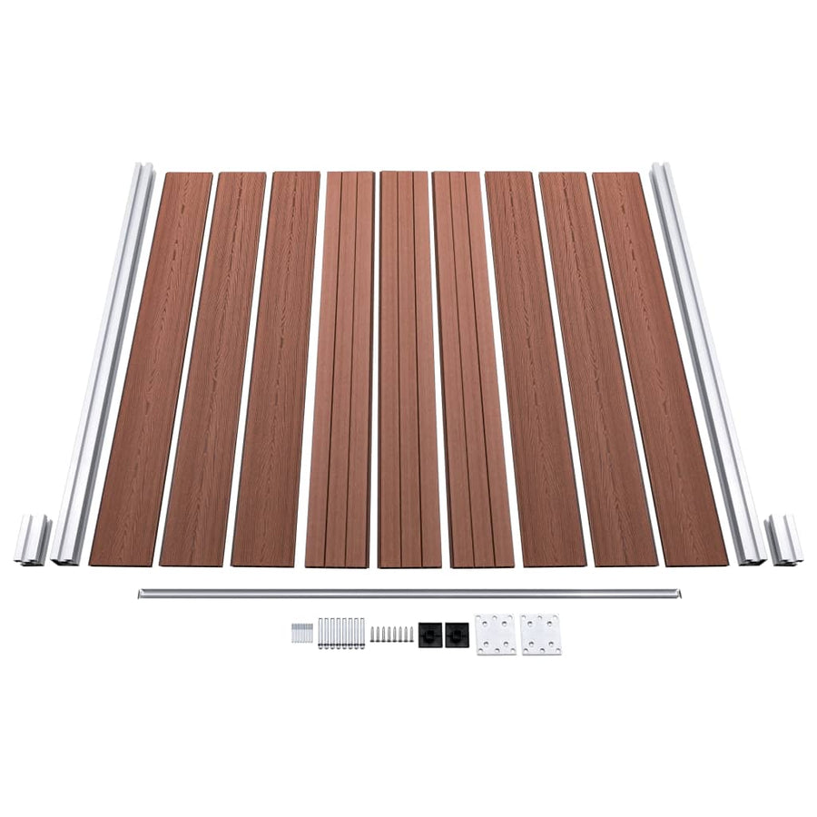 Schuttingset 7 vierkant en 1 schuin 1311x186 cm HKC bruin Bruin 7 secties + 1 schuine sectie