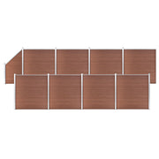 Schuttingset 8 vierkant 1 schuin 1484x186 cm bruin
