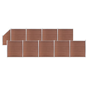 Fence set 9 square and 1 slanted 1657x186 cm HKC brown