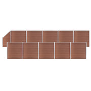 Schuttingset 1830x186 cm bruin hout-kunststof-composiet