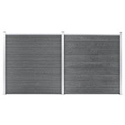 Schutting 353x186 cm hout-kunststof-composiet grijs