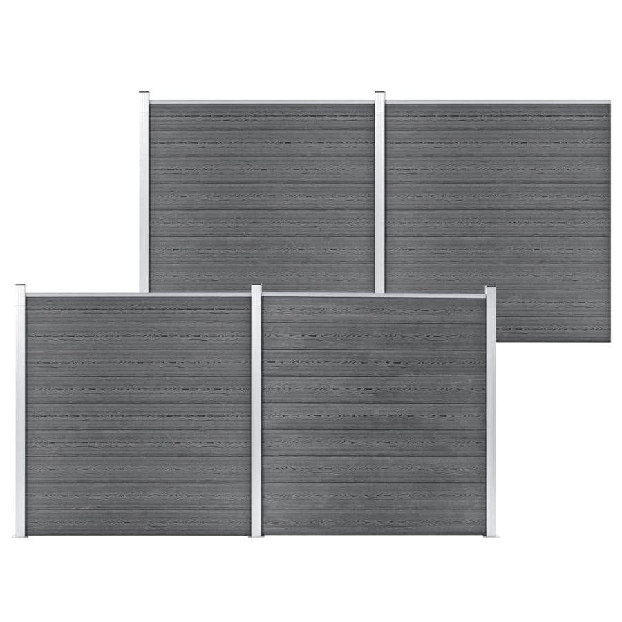 Schuttingpaneel 180X186 Cm Hkc Zwart
