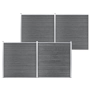 Schutting 699x186 cm houtcomposiet grijs