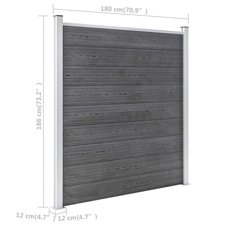 Schutting 1218x186 cm HKC grijs Grijs