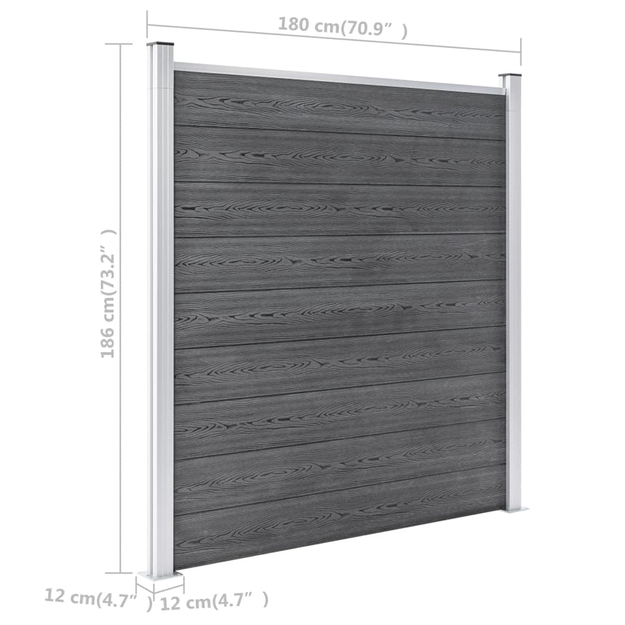 Schutting 1564x186 cm HKC grijs Grijs