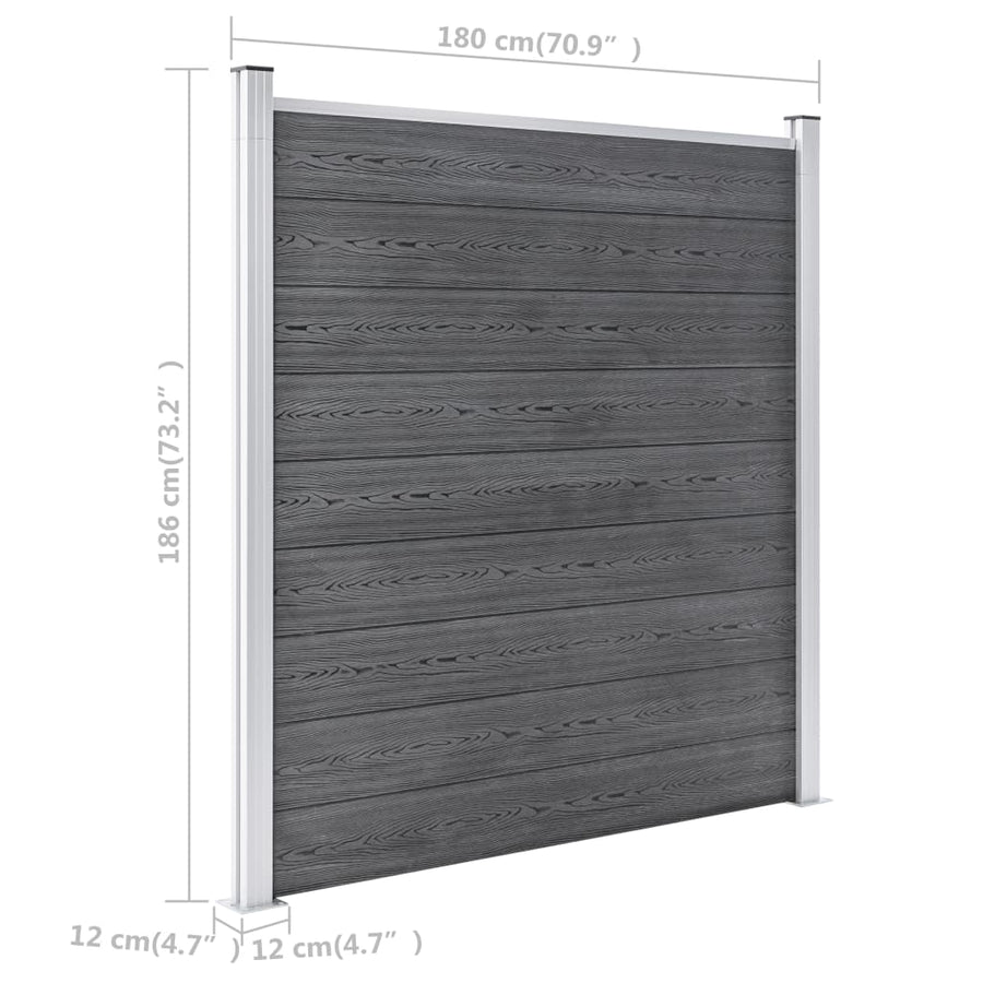 Schutting 1737x186 cm HKC grijs Grijs