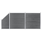 Schuttingset 2 vierkant 1 schuin 446x186 cm grijs HKC