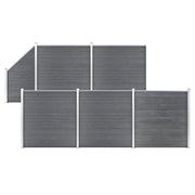 Schutting 965x186 cm hout-kunststof-composiet grijs