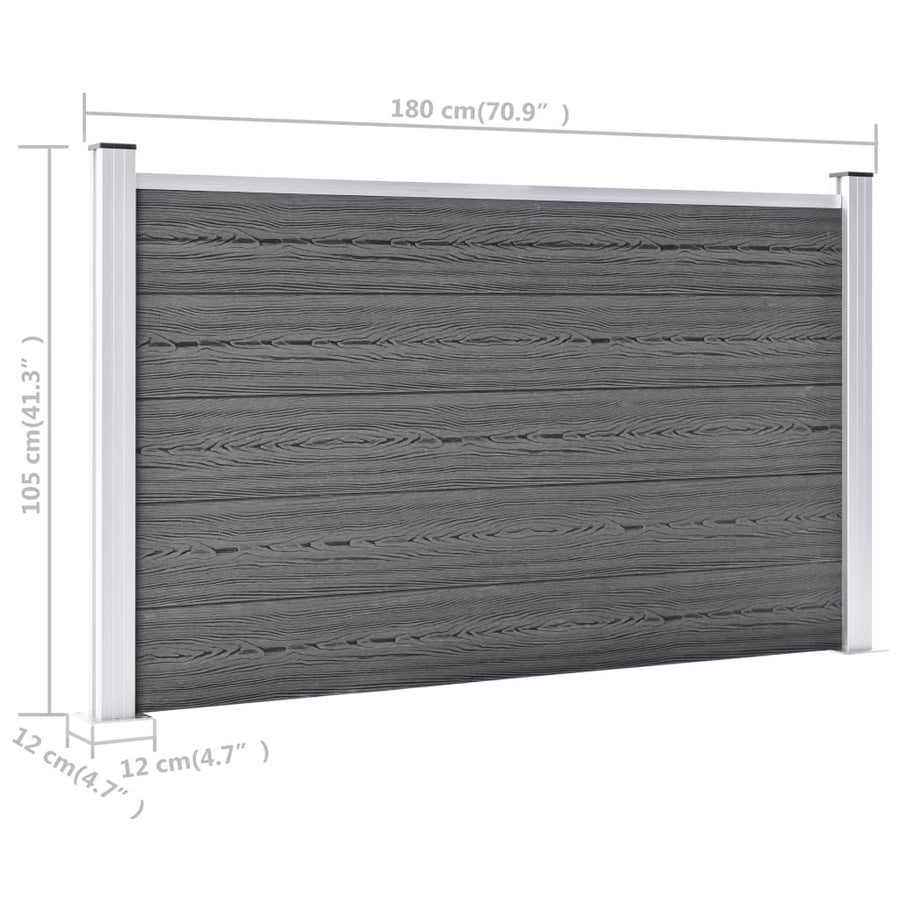 Schutting 353x106 cm HKC grijs Grijs