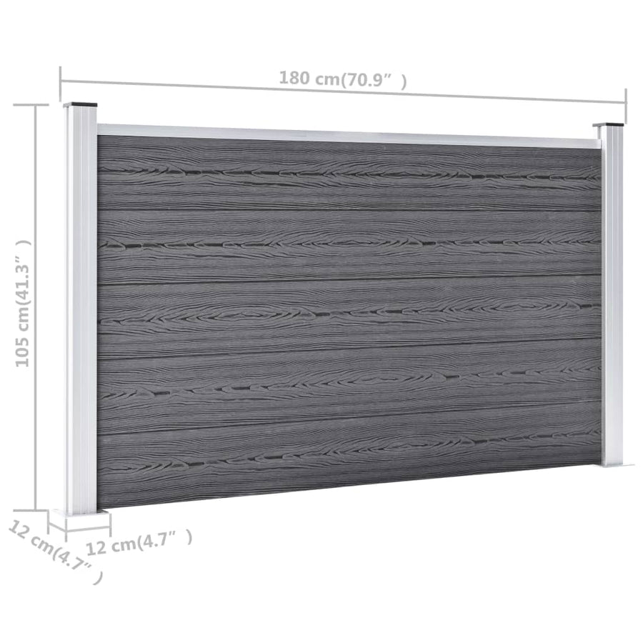 Schutting 699x106 cm HKC grijs Grijs 4 secties