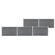 Schutting 872x106 cm houtcomposiet grijs