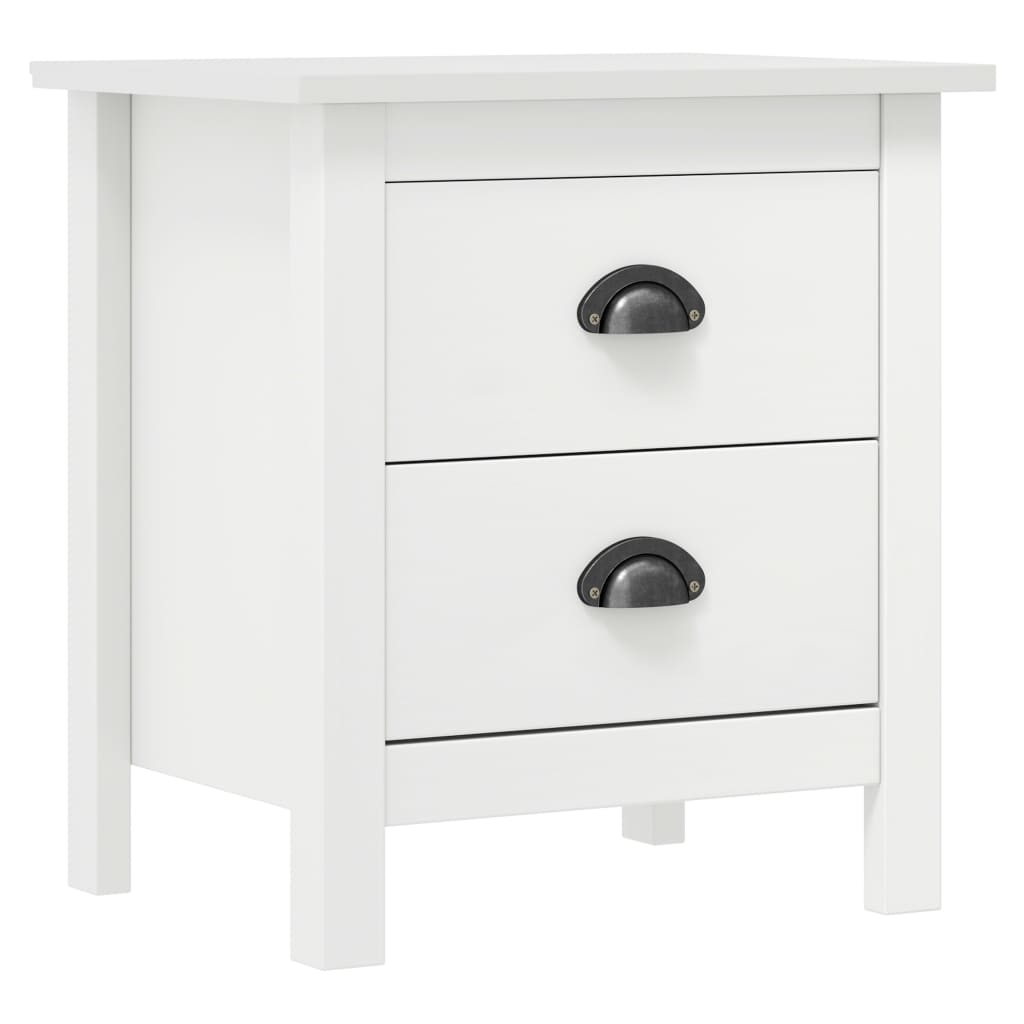 Nachtkastje Hill 46X35X49,5 Cm Massief Grenenhout 1 Wit