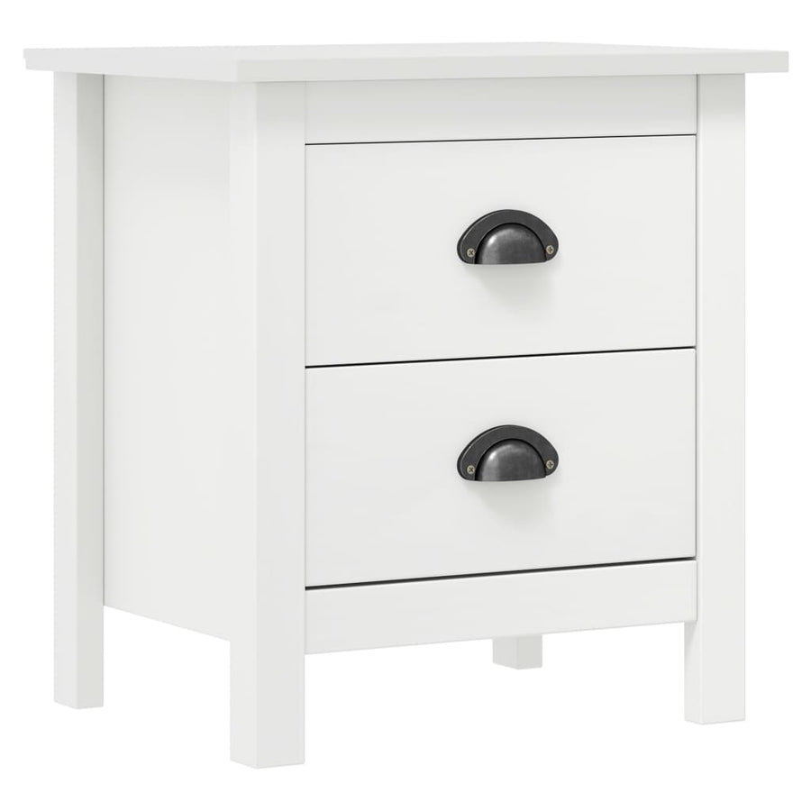 Nachtkastje Hill 46X35X49,5 Cm Massief Grenenhout 1 Wit