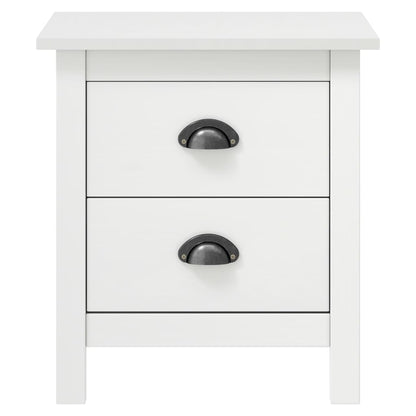 Nachtkastje Hill 46X35X49,5 Cm Massief Grenenhout 1 Wit