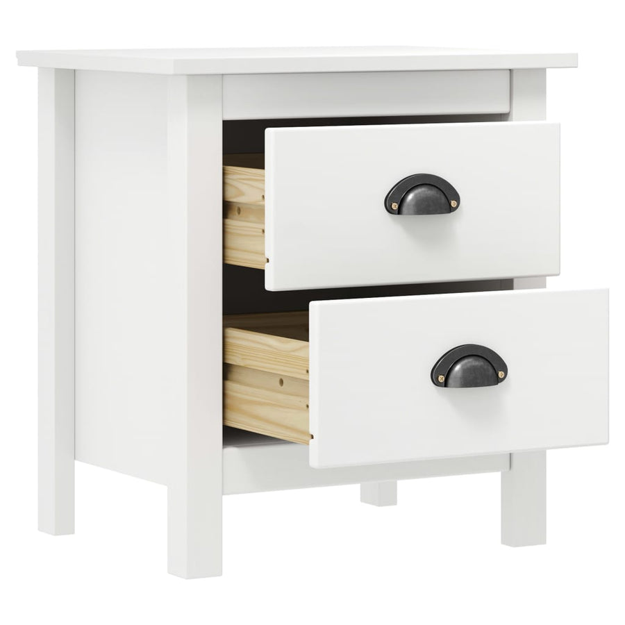 Nachtkastje Hill 46X35X49,5 Cm Massief Grenenhout 1 Wit