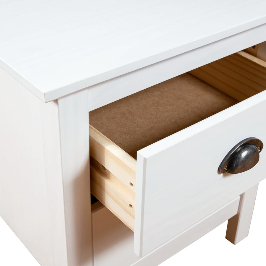 Nachtkastje Hill 46X35X49,5 Cm Massief Grenenhout 1 Wit
