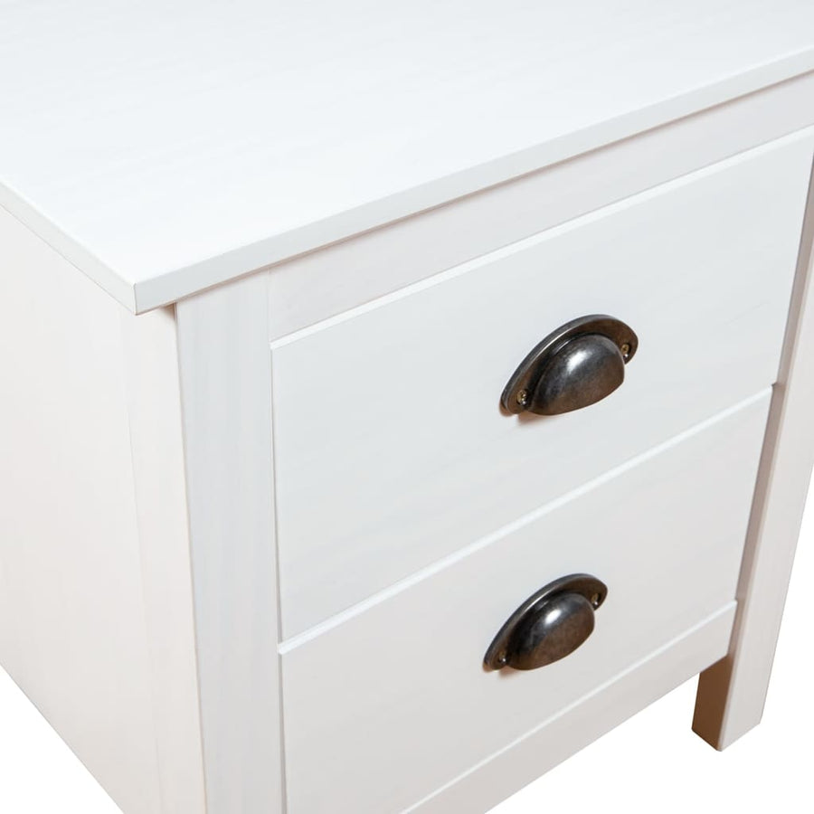 Nachtkastje Hill 46X35X49,5 Cm Massief Grenenhout 1 Wit