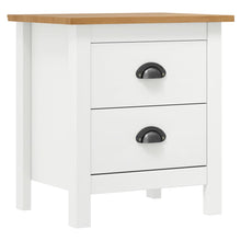 Nachtkastje Hill 46X35X49,5 Cm Massief Grenenhout 1 Wit en bruin