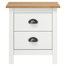 Nachtkastje Hill 46X35X49,5 Cm Massief Grenenhout 1 Wit en bruin