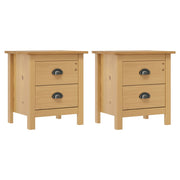 Nachtkastjes 2 st massief grenenhout 46x35x49,5 cm bruin