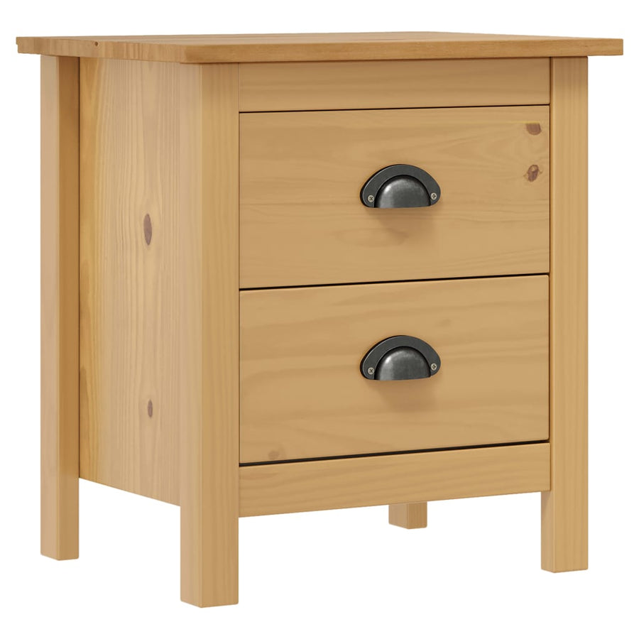 Nachtkastjes 2 St Hill 46X35X49,5 Cm Massief Grenenhout Bruin