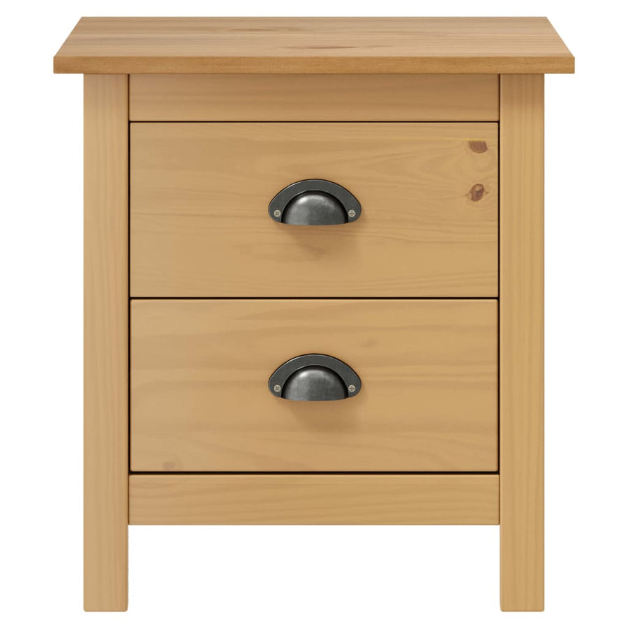 Nachtkastjes 2 St Hill 46X35X49,5 Cm Massief Grenenhout Bruin