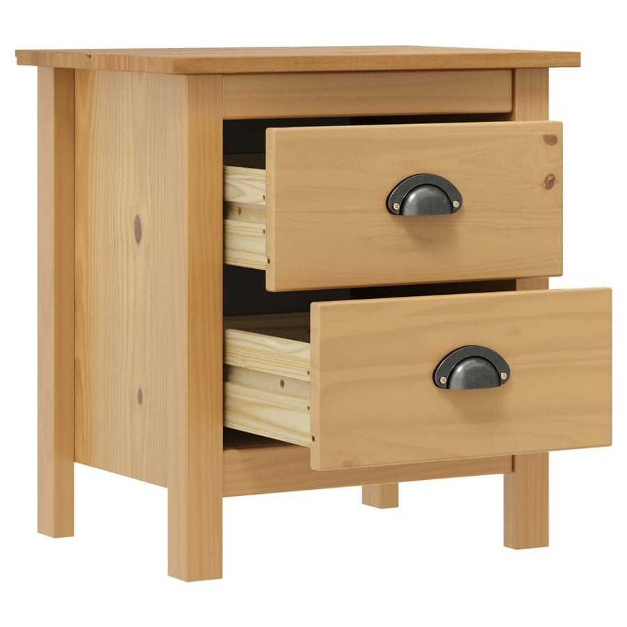 Nachtkastjes 2 St Hill 46X35X49,5 Cm Massief Grenenhout Bruin